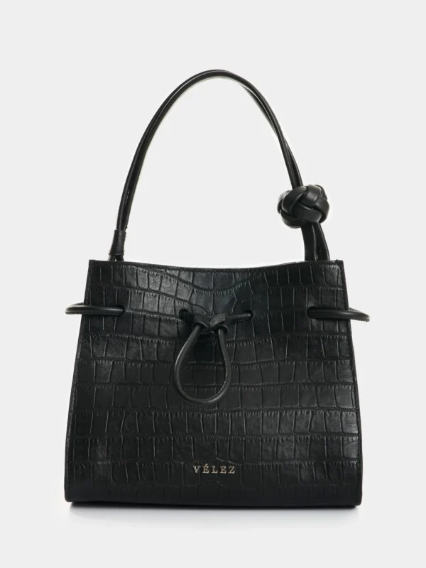 Tote Bag Negro Texturizado Croco